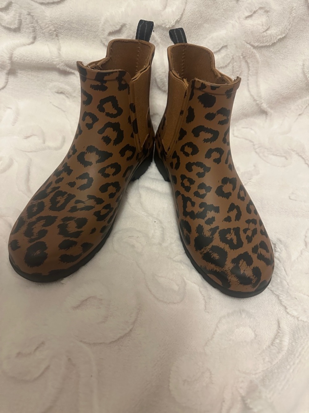 Hunter Leopard Print Chelsea Rain Boots - Brown